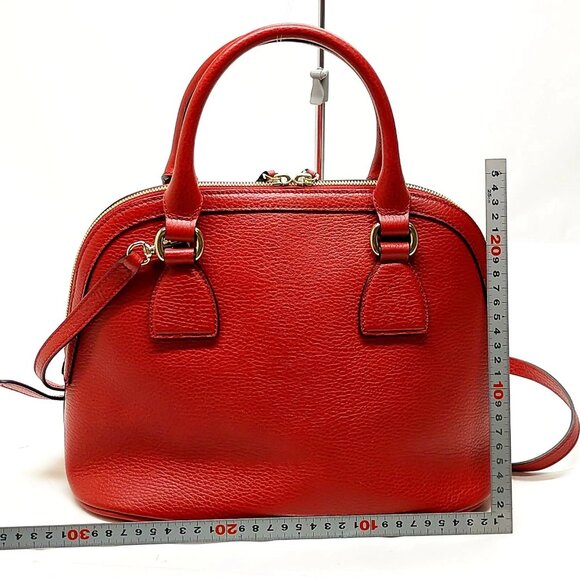 Gucci Red Leather Hand Bag mon875-101025 - Picture 2 of 16